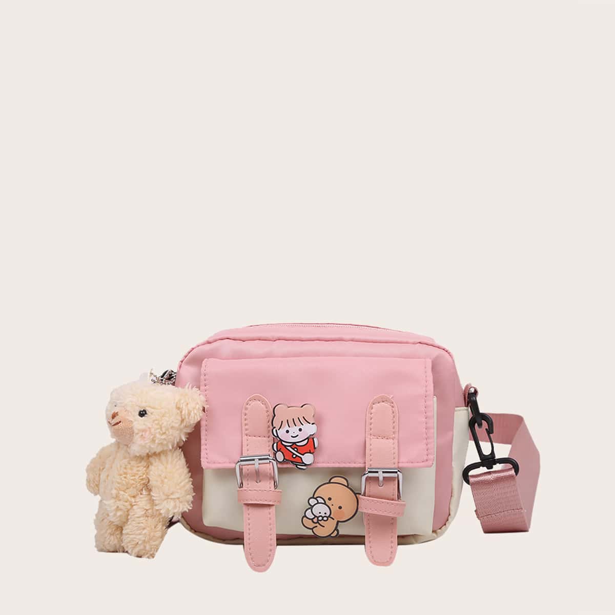 

Cartoon Colorblock Crossbody Bag, Multicolor