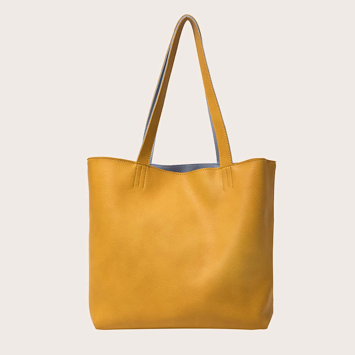 

Minimalist Tote Bag With Inner Pouch, Yellow