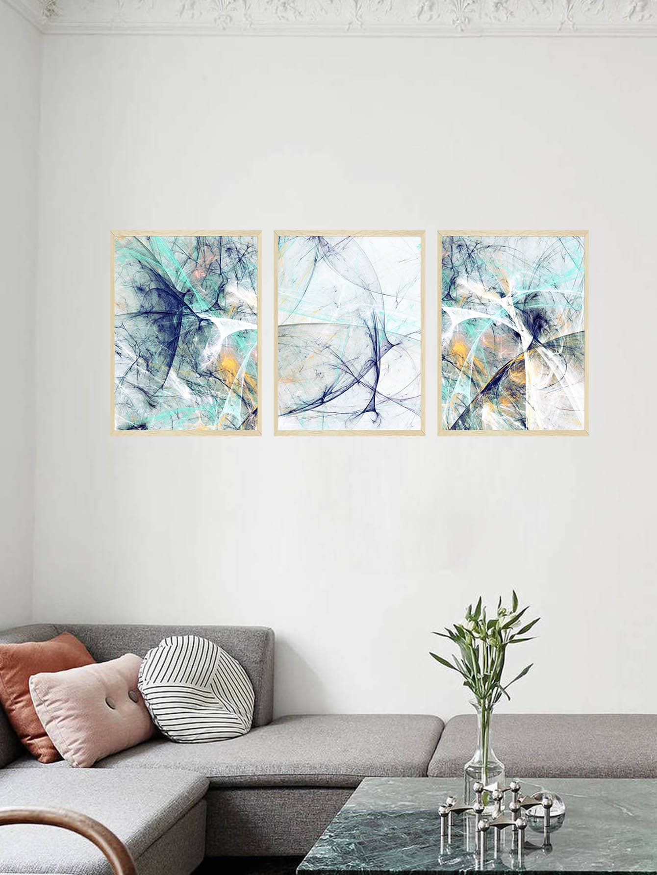 3pcs Graphic Print Wall Sticker - Multicolor - View 1