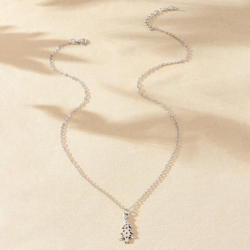 

Tree Pendant Necklace, Silver