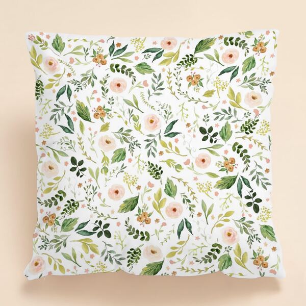 

Flower Print Cushion Cover Without Filler, Multicolor