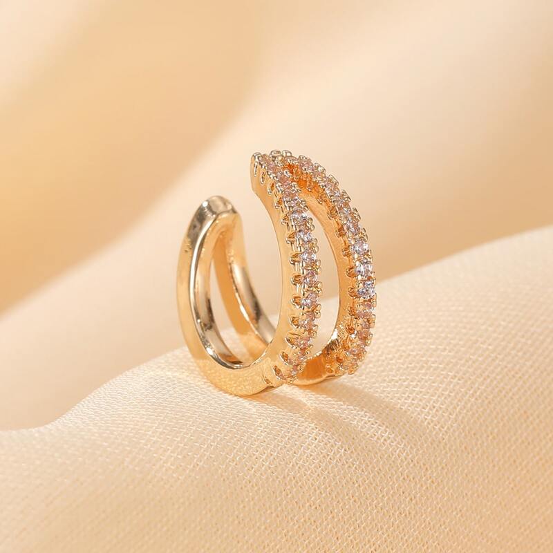 

Rhinestone Decor Ear Cuff, Gold