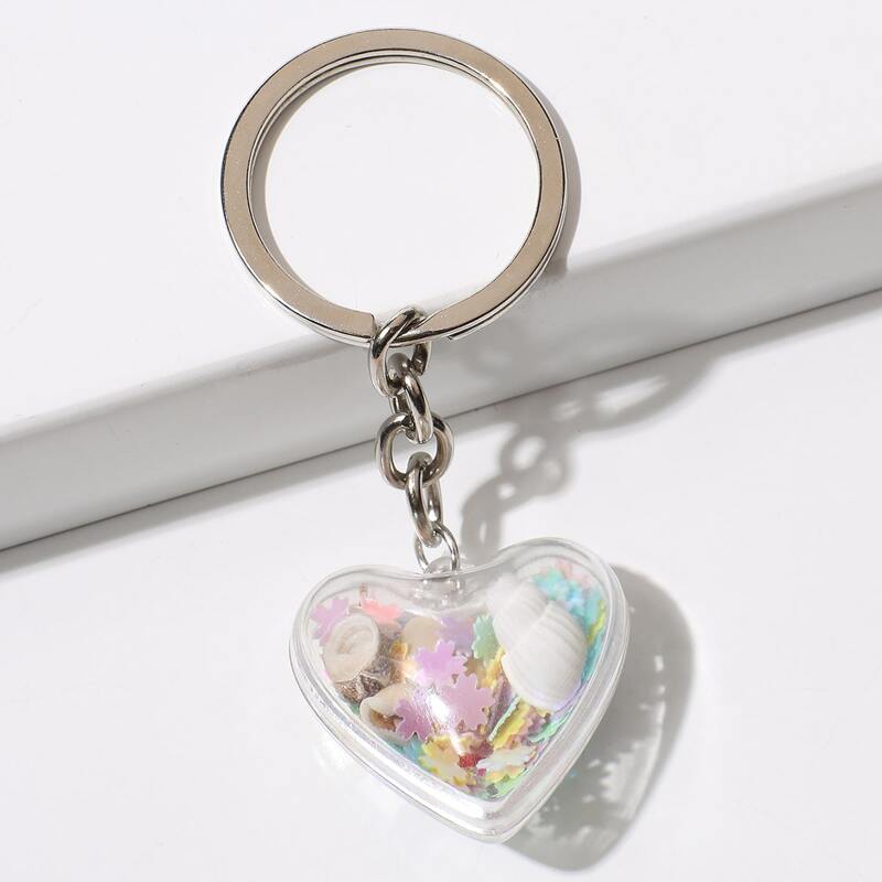 

Shell Heart Keychain, Multicolor