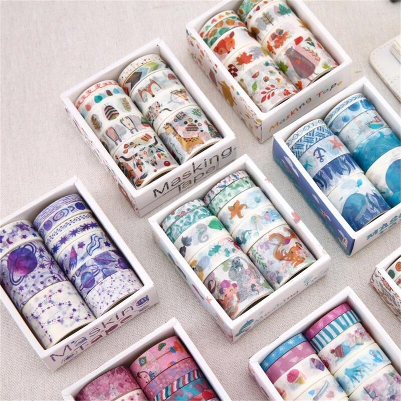 

10pcs Random Mixed Pattern DIY Tape, Multicolor