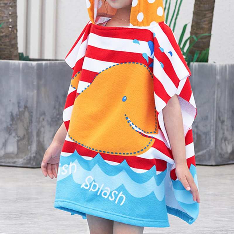 

Kids Cartoon Whale Print Bath Towel, Multicolor