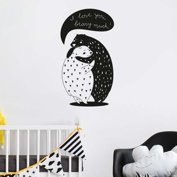 

Cartoon Graphic Wall Sticker, Black and white