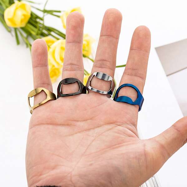 

1pc Random Color Ring Design Opener, Multicolor