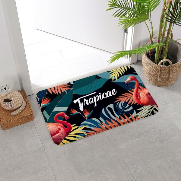 

Flamingo Print Floor Mat, Multicolor