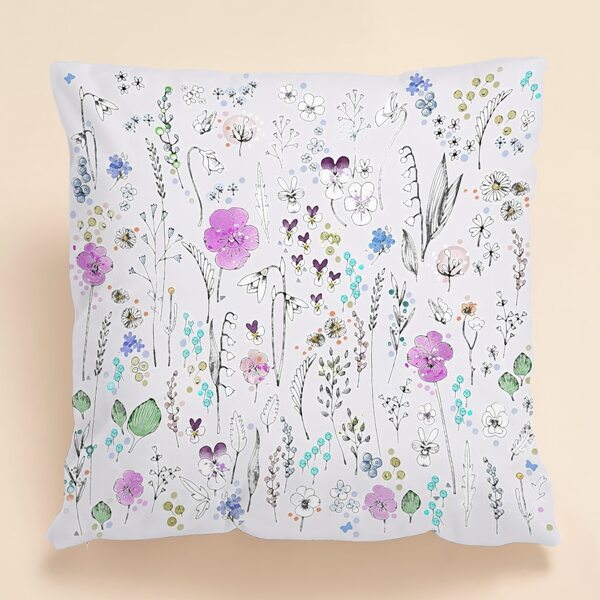 

Flower Print Cushion Cover Without Filler, Multicolor