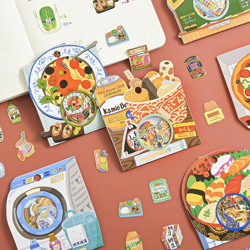 

40pcs Food Print Sticker, Multicolor