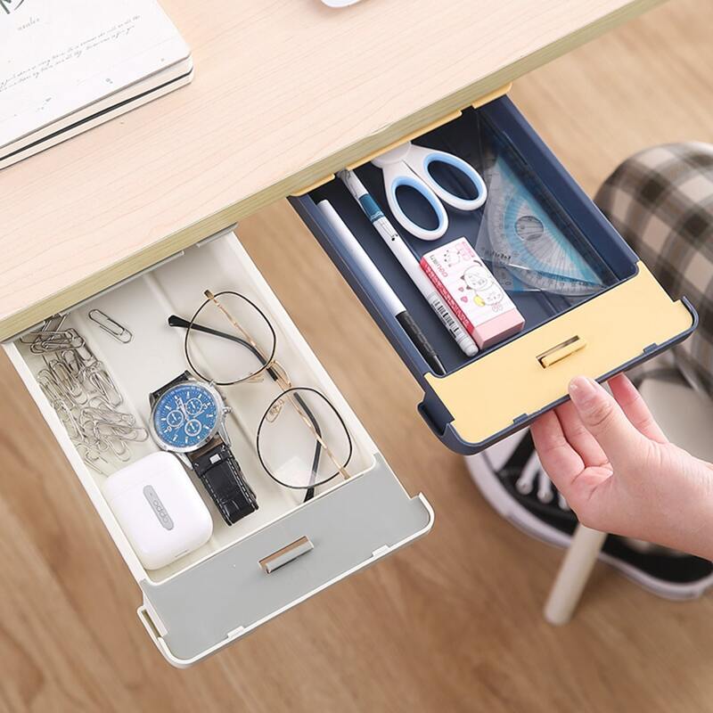 

1pc Hidden Desktop Drawer Random Storage Box, Multicolor