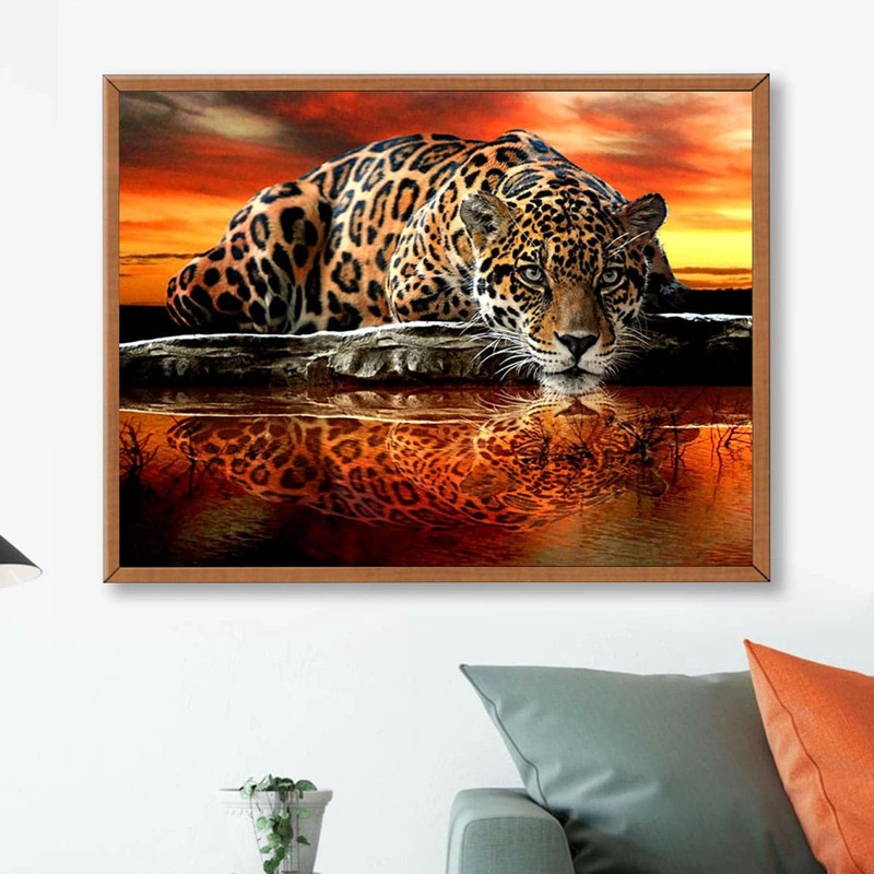 

Leopard Print DIY Diamond Painting, Multicolor