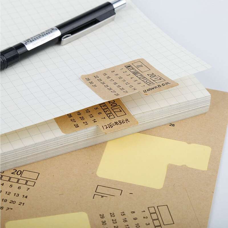

2sheets Calendar Index Sticker, Khaki
