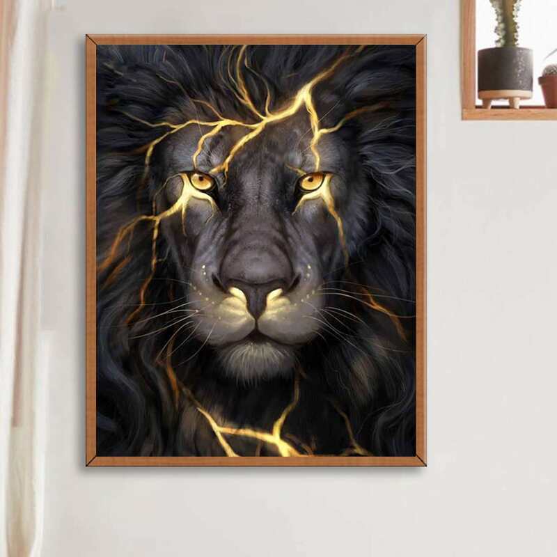 

Lion Print DIY Diamond Painting, Multicolor