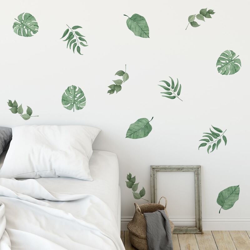 

Leaf Print Wall Sticker, Green