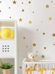 Pegatina de pared de niños con estrella - Dorado - Ver 2
