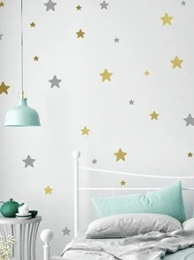 Pegatina de pared de niños con estrella - Dorado - Ver 4