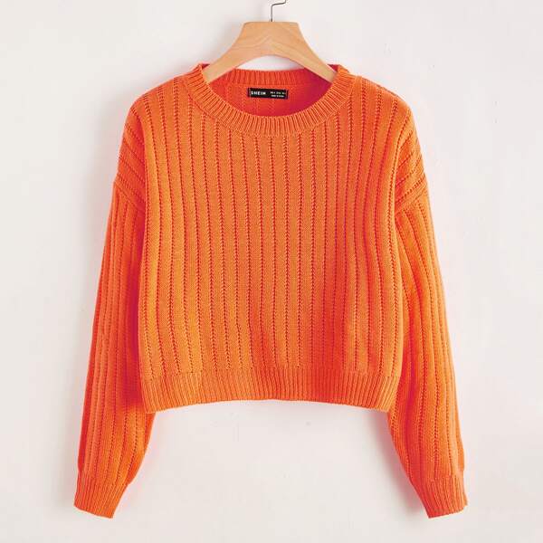 

Neon Orange Drop Shoulder Sweater, Orange neon