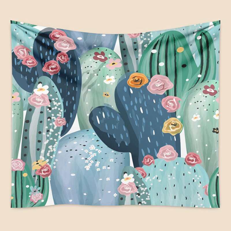 

Cactus Print Tapestry, Multicolor