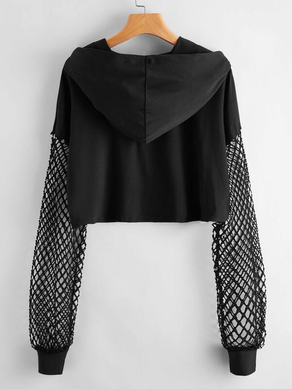 SHEIN Coolane Sleeve Crop Hoodie SHEIN USA