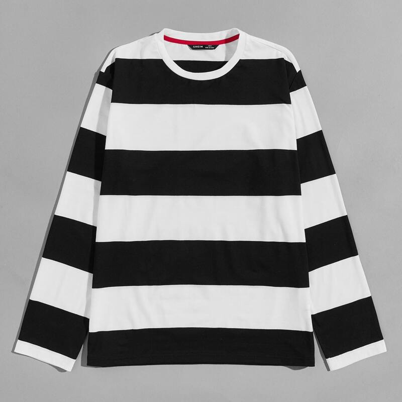 

Men Two Tone Top, Black and white