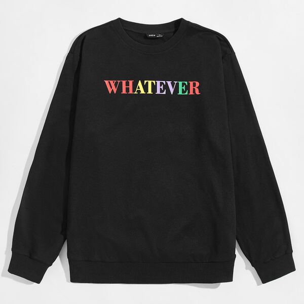 

Men Letter Graphic Pullover, Black