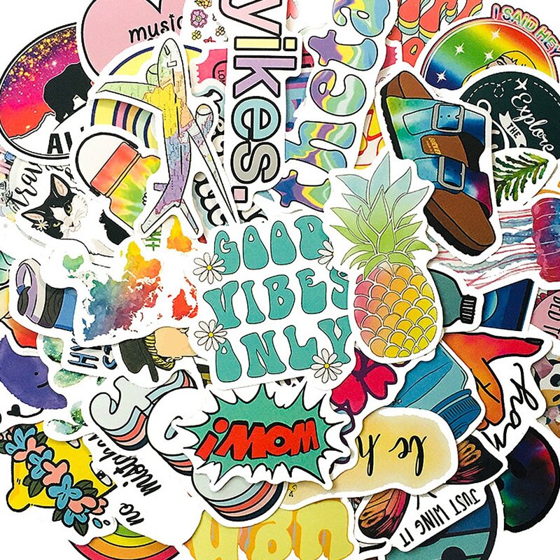 

50pcs Mixed Pattern Sticker, Multicolor