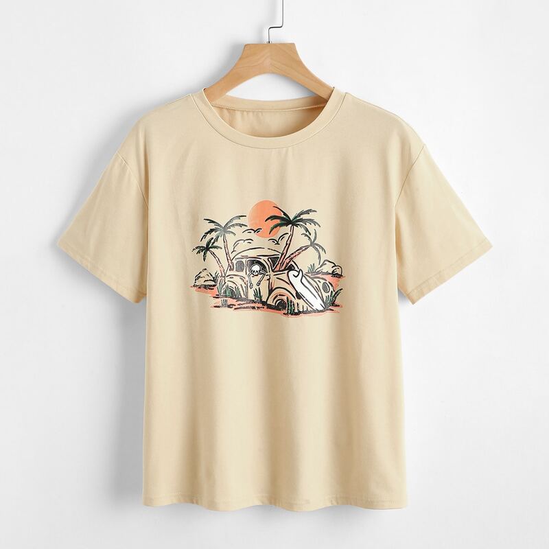 

Skeleton Graphic Tee, Apricot