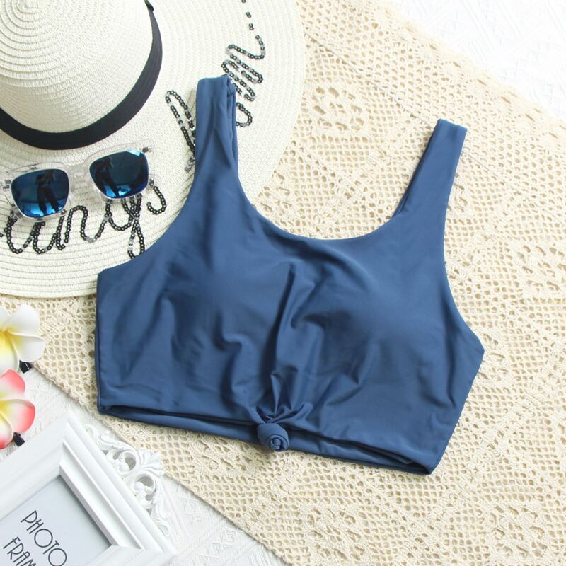 

Knot Hem Bikini Top, Navy blue