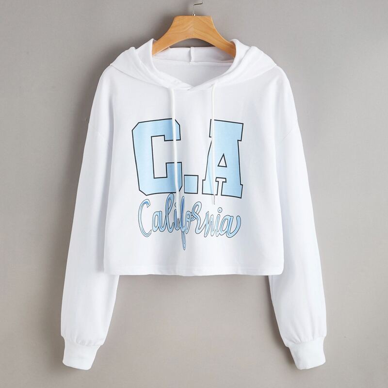 

Letter Graphic Hoodie, White