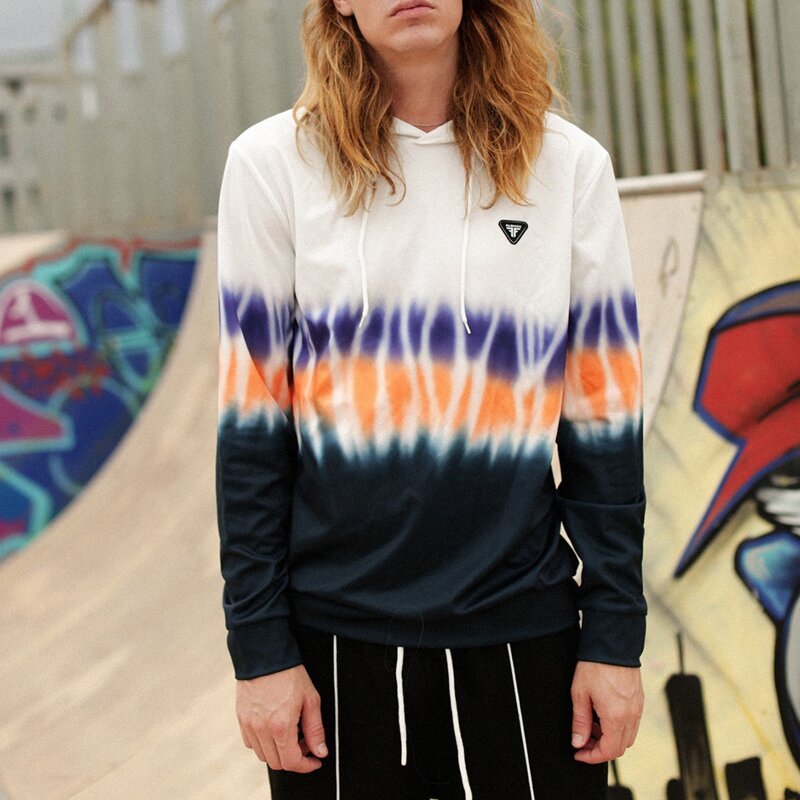 

Guys Patched Tie Dye Hoodie, Multicolor
