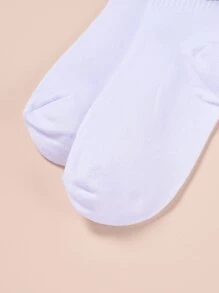 Men Letter Ankle Socks 2pairs - Black and White - View 6