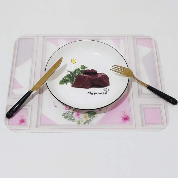 

1pc Flamingo Print Placemat, Multicolor