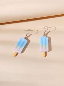 1 par de elegantes pendientes colgantes de helado de resina personalizados estilo Y2K, accesorios de joyería de moda diaria para mujer, regalo de fiesta - Multicolor - Ver 4