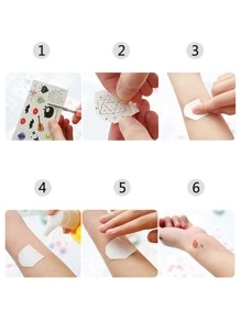 1 feuille Autocollant de tatouage à motif fleur - Noir - Voir 3