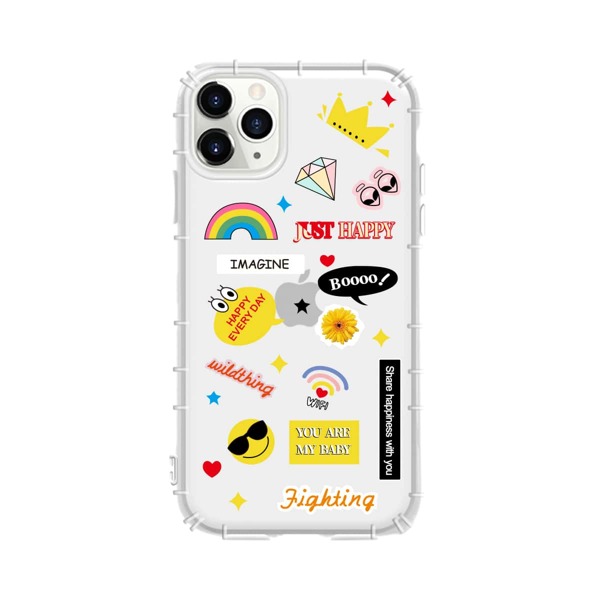 

Rainbow & Slogan Graphic iPhone Case, Multicolor