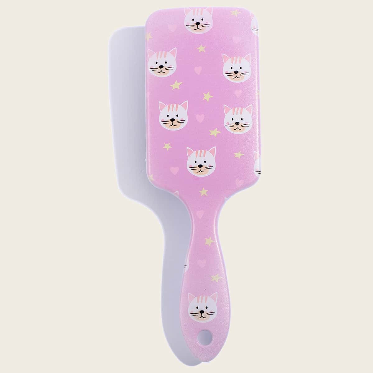 

1pc Cartoon Graphic Hair Massage Comb, Hot pink