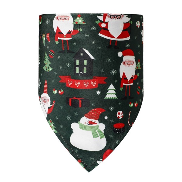 

1pc Dog Christmas Pattern Triangle Bib, Dark green