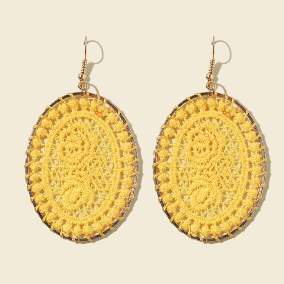 

Oval Charm Drop Earrings, Yellow