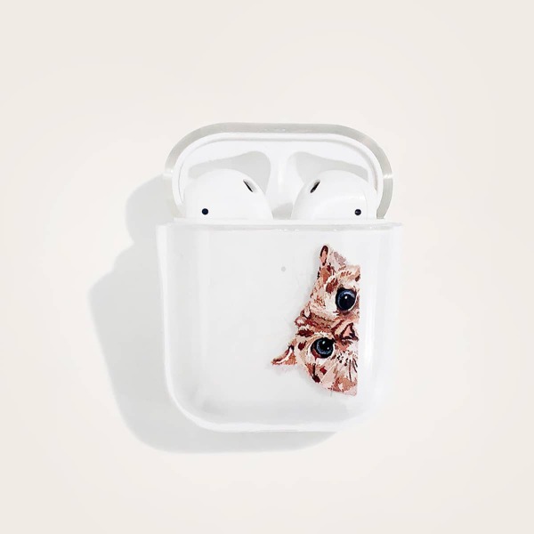 

Чехол для AirPods с рисунком кошки 1шт, Хаки