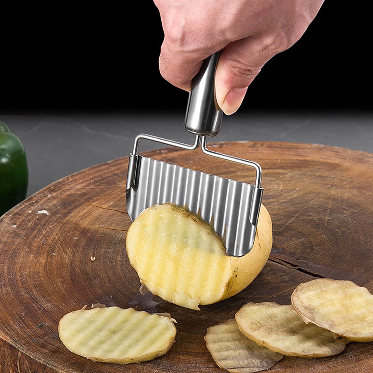 

Stainless Steel Potato Wave Cutter, Silver