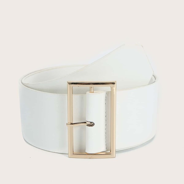 

Metal Buckle Belt, White