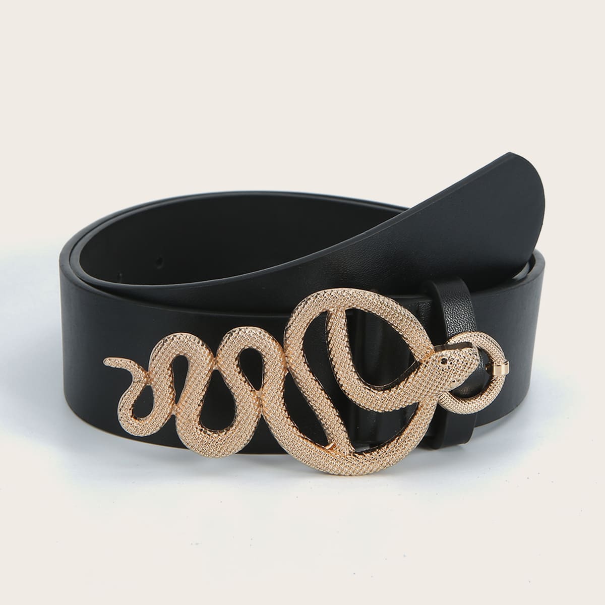 

Serpentine Buckle Belt, Black