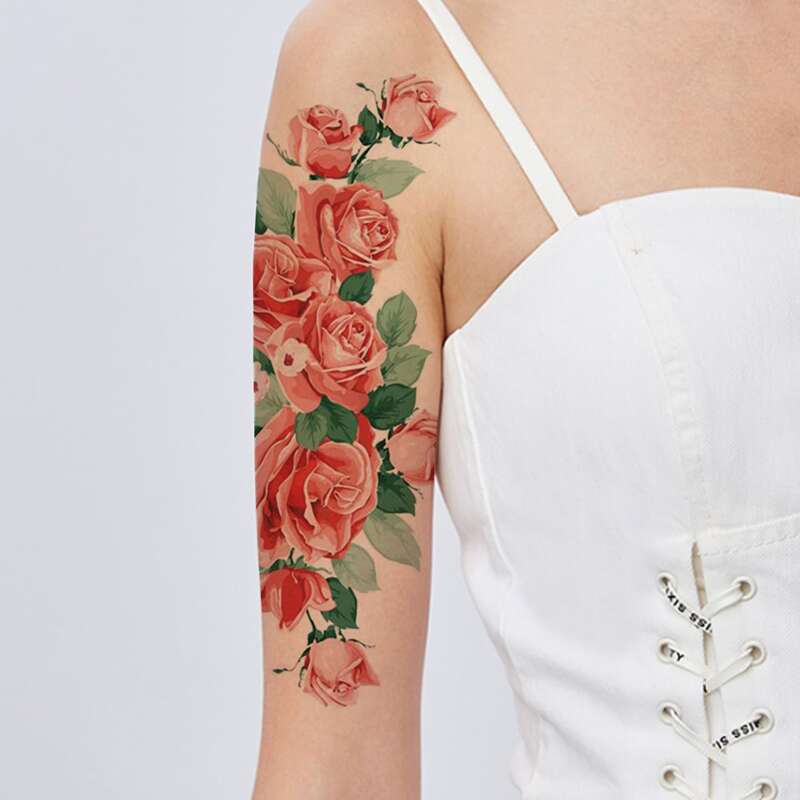 

Flower Pattern Tattoo Sticker, Multicolor