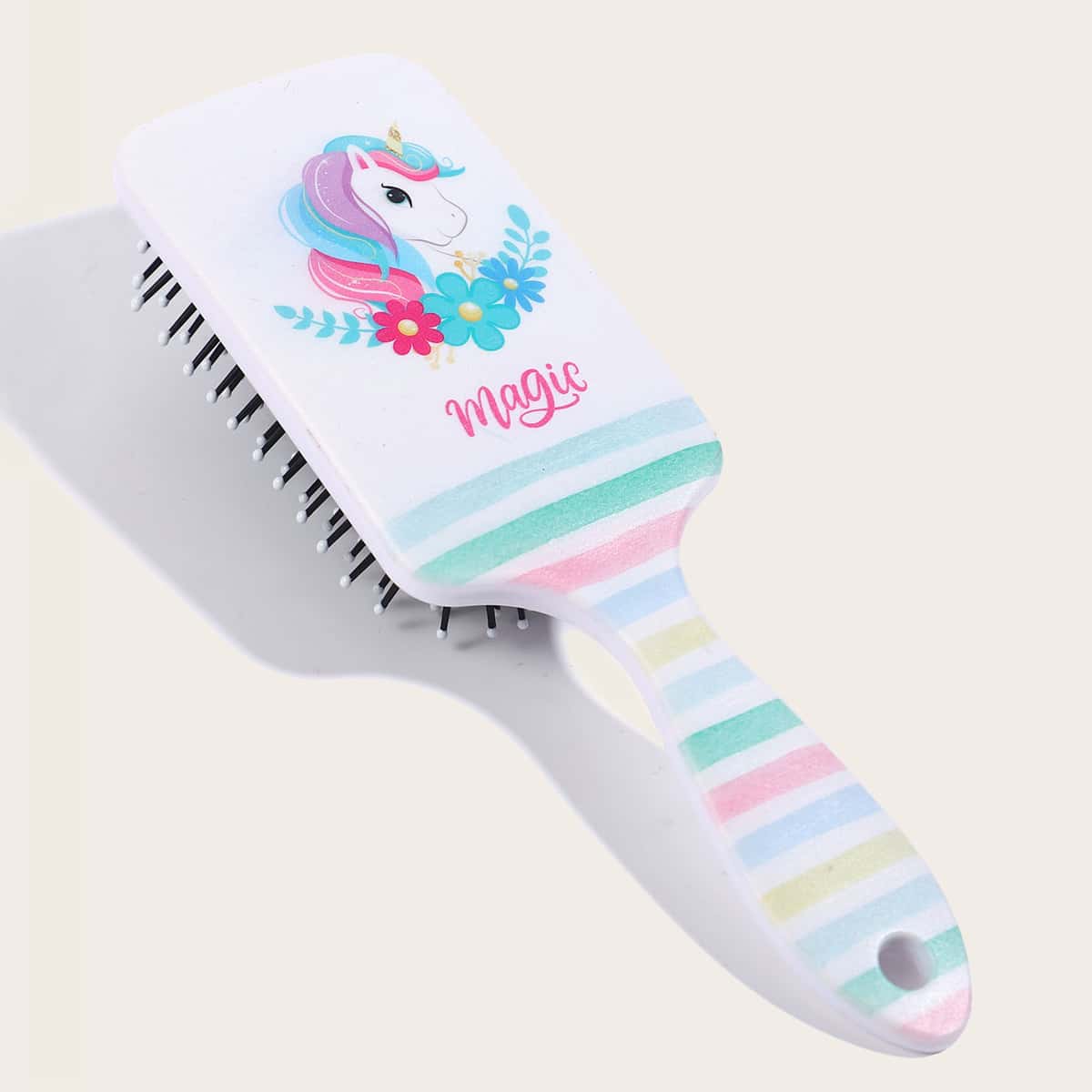 

Unicorn Pattern Hair Comb, White