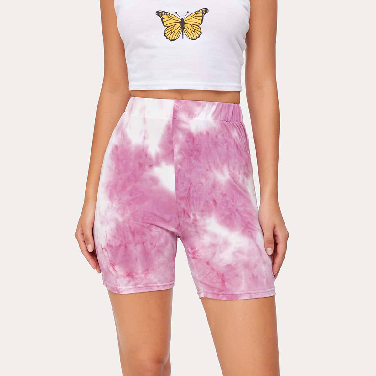 

Tie Dye Biker Shorts, Multicolor