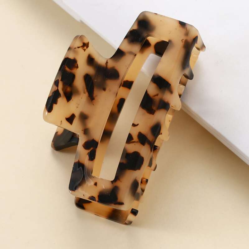 

Leopard Pattern Hair Claw, Coffee brown