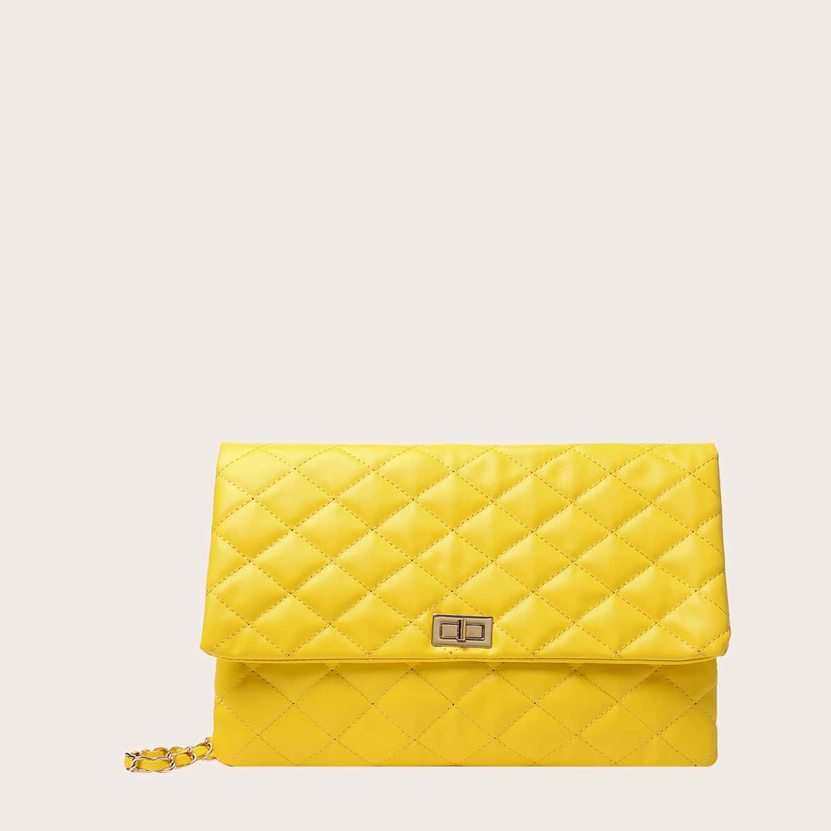 

Quilted Chain Shoulder Bag, Yellow