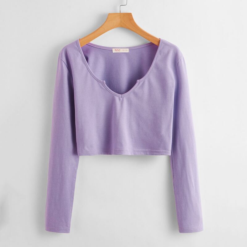 

Solid Crop Tee, Lilac purple