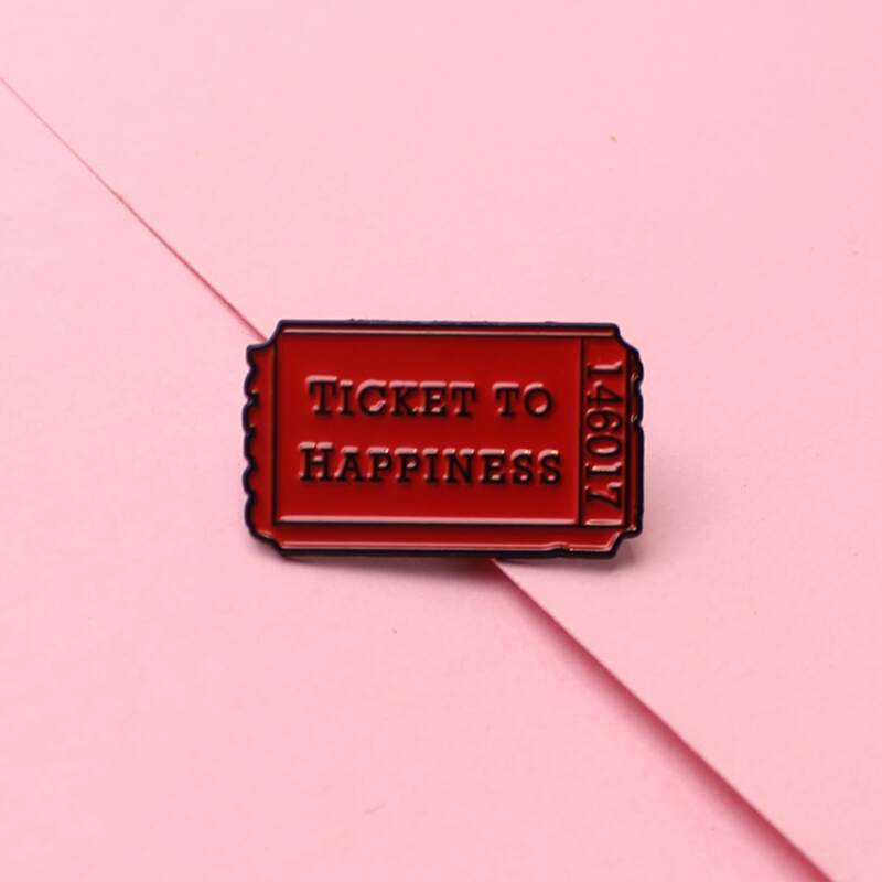 

Letter Design Brooch, Red